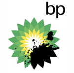 BP logo with oil spill